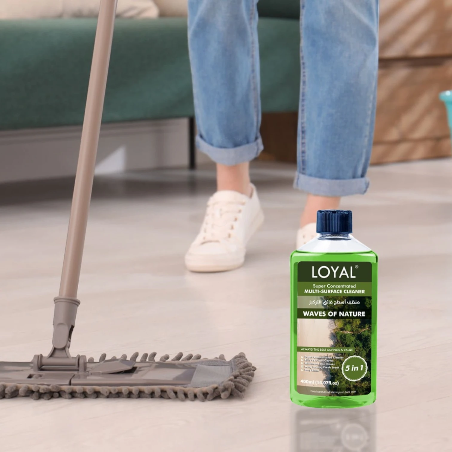 LOYAL Super Concentrated Deodorizer & Cleaner – Waves of Nature | 5-in-1 Multi-Surface Cleaner, Food-Safe, Powerful Odour Neutraliser - Damoo