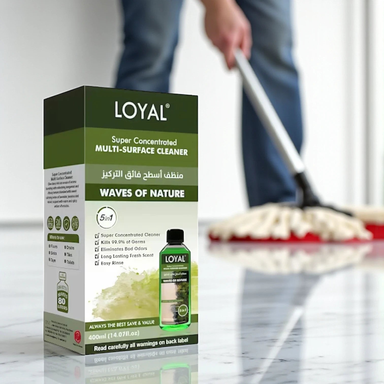 LOYAL Super Concentrated Deodorizer & Cleaner – Waves of Nature | 5-in-1 Multi-Surface Cleaner, Food-Safe, Powerful Odour Neutraliser - Damoo