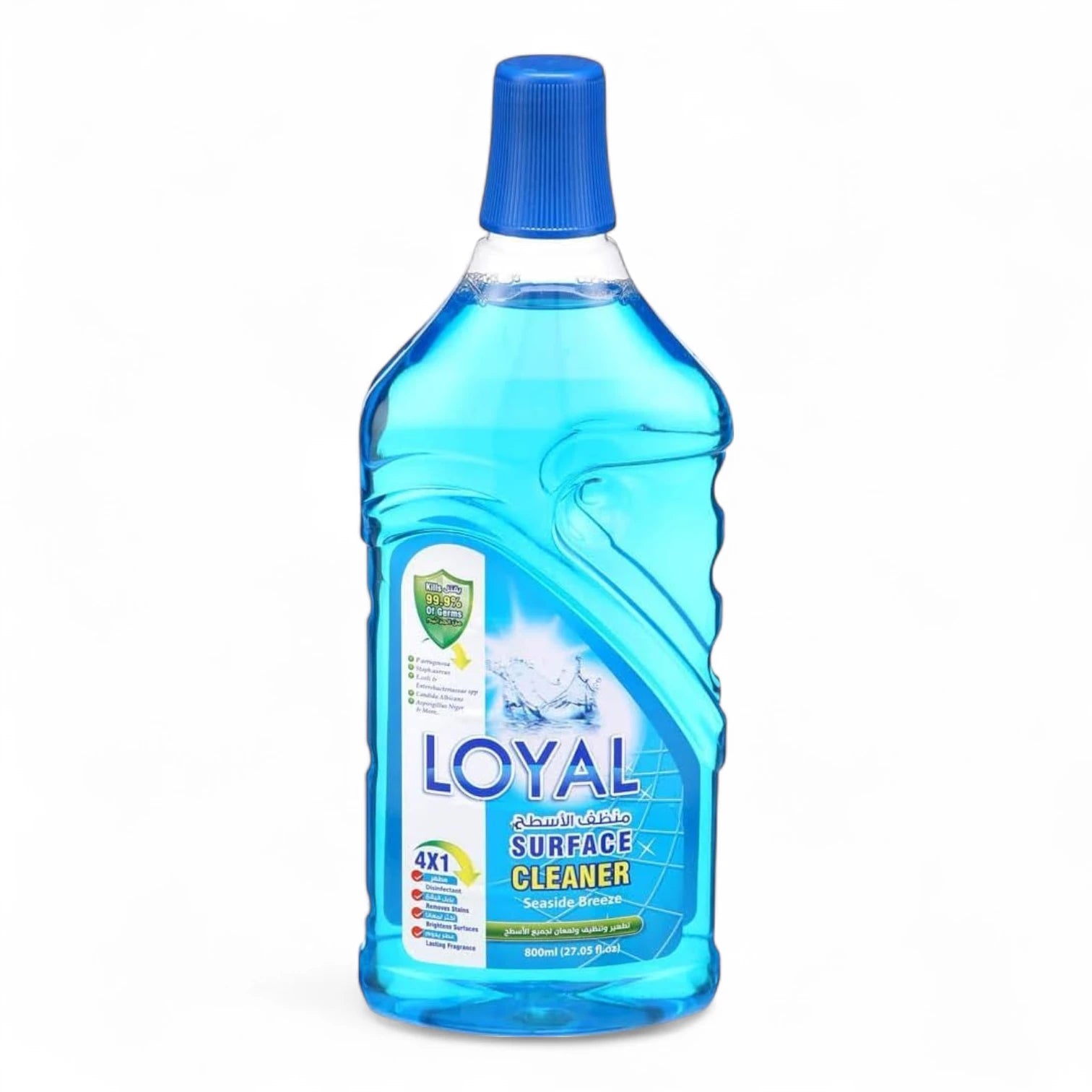 Loyal Surface Cleaner 4x1 – Seaside Breeze Scent, Blue – 800ml – Kills 99.9% of Germs, Tough on Stains, For All Washable Surfaces - Damoo