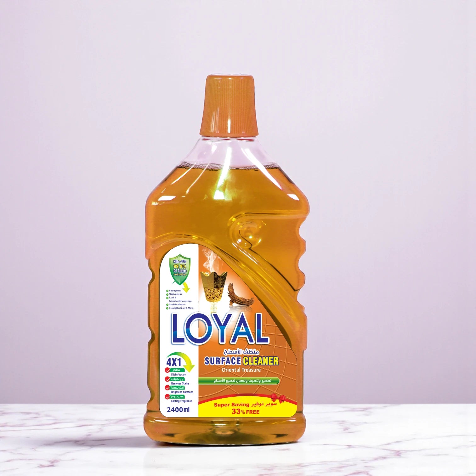 LOYAL Surface Cleaner Liquid – 2400ML – Oriental Treasure Scent – Multi-Surface Disinfectant – ISO Certified – Deep Cleaning with Lasting Aroma - Damoo