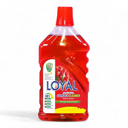 Loyal Surface Cleaner Liquid – Feast of Flowers Scent, Red – 800ml – Kills 99.9% of Germs, Removes Stains & Leaves Surfaces Shiny - Damoo