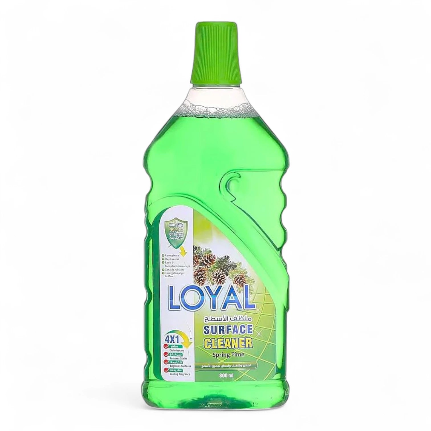 Loyal Surface Cleaner Spring Time – 800ml – Kills 99.9% of Germs, Disinfectant, Stain Remover, Surface Brightener with Long-Lasting Fresh Scent - Damoo