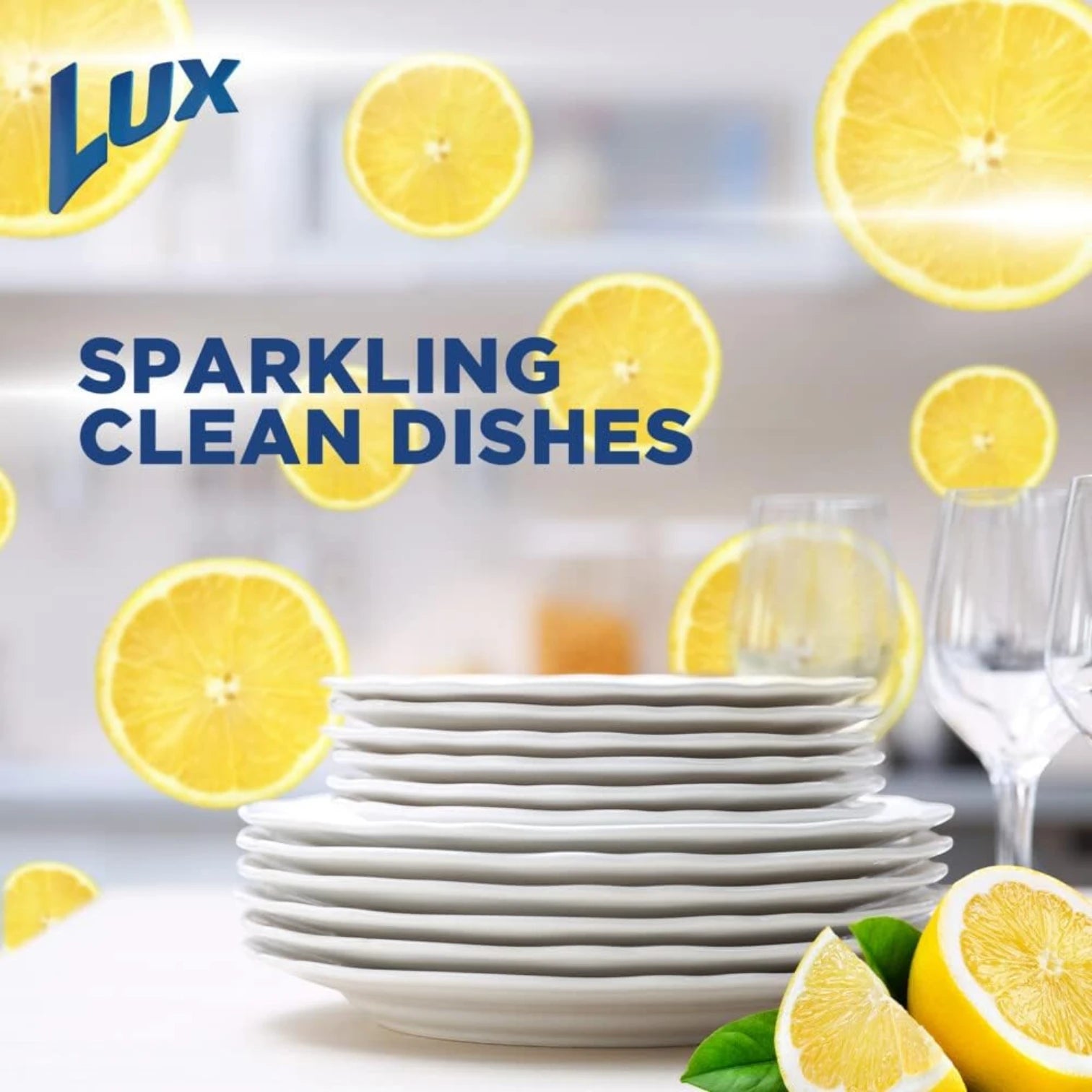 Lux Dishwashing Liquid Lemon – Tough on Grease, Gentle on Hands – Fresh Lemon Scent – 725ml Gel Bottle for Sparkling Clean Dishes - Damoo