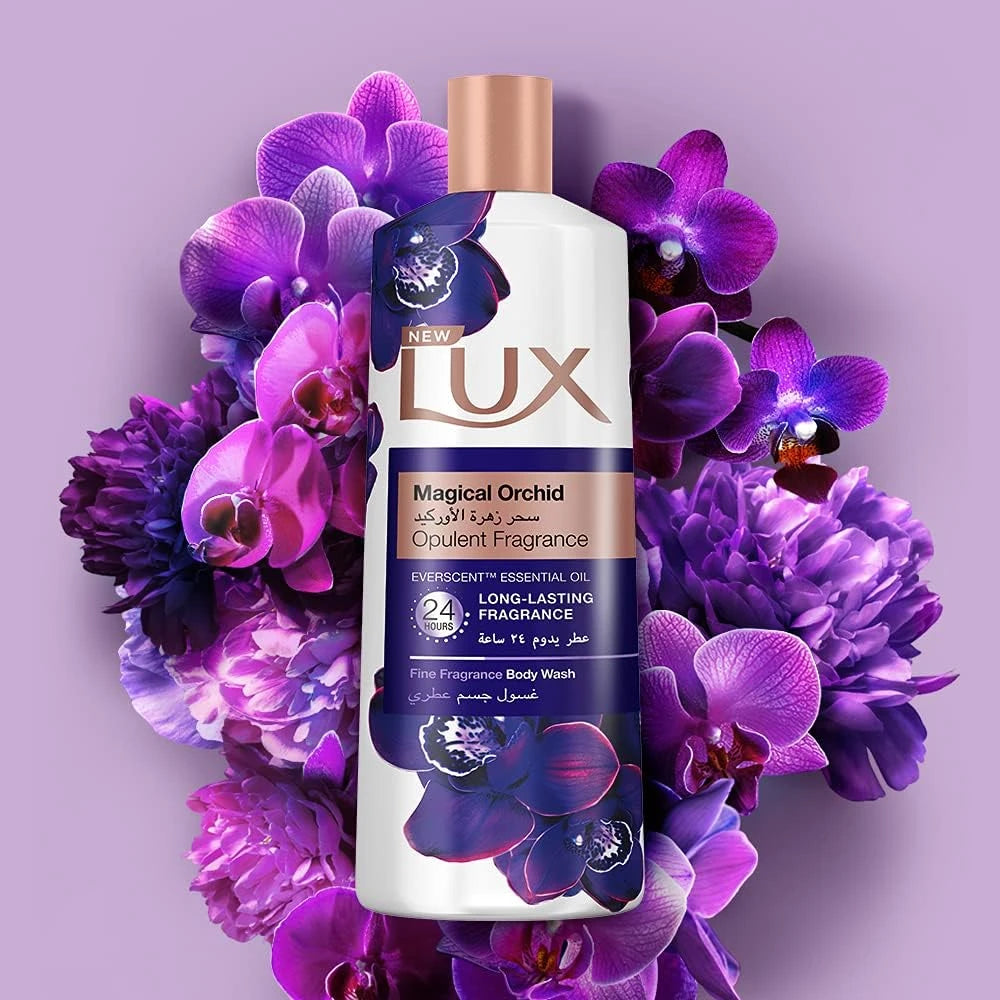 LUX Magical Orchid Perfumed Body Wash – 700ml | 24H Long-Lasting Fragrance with Everscent Essential Oils | Enchanting Orchid & Juniper Scent | Soft, Scented Skin for All-Day Freshness - Damoo