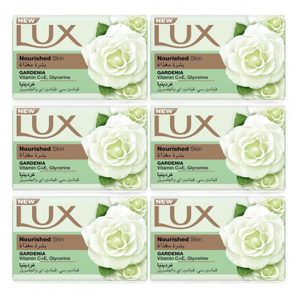 LUX Nourished Skin Bar Soap  170g x 6 Pack – Gardenia Scent, with Vitamin C, E & Glycerine - Damoo