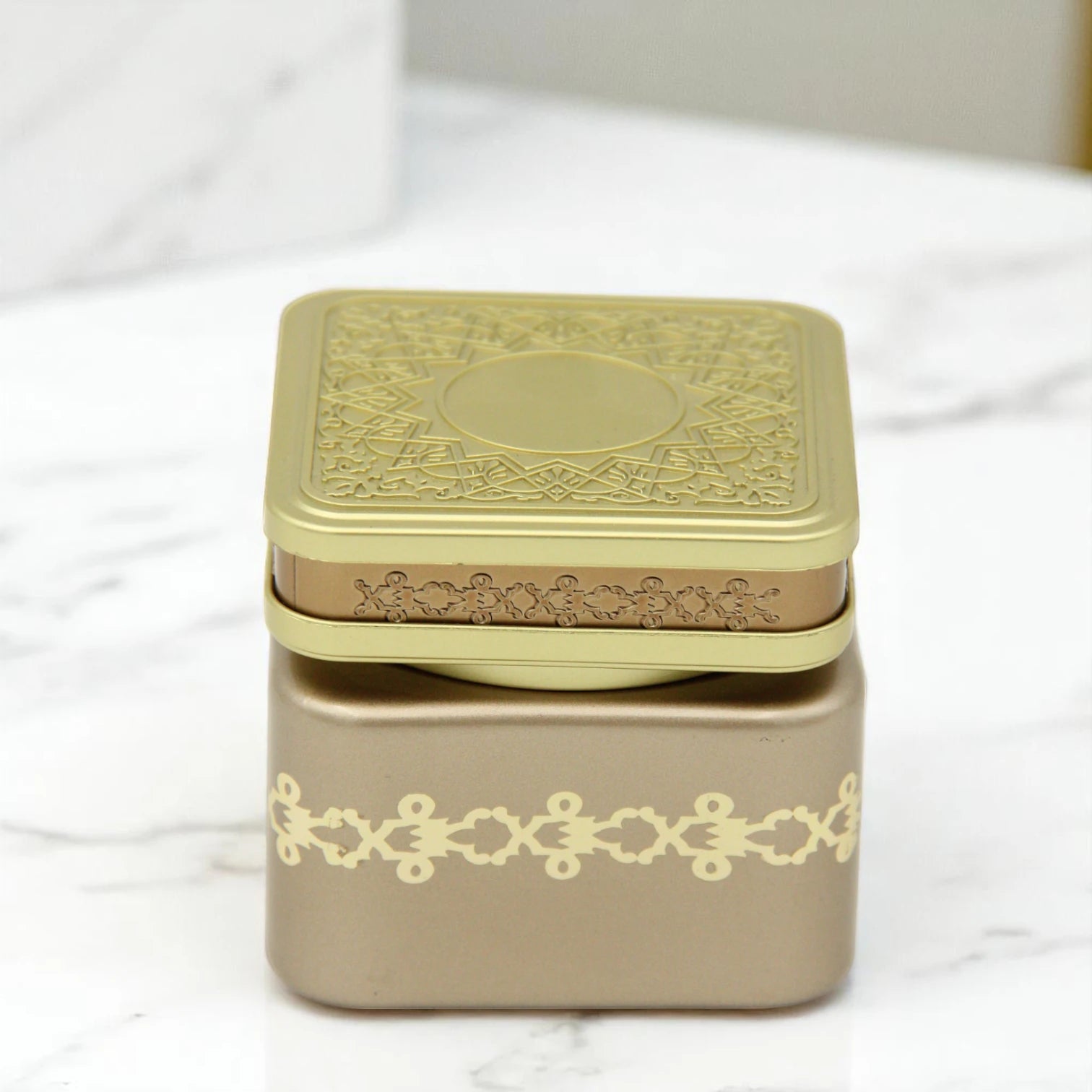 Luxury Arabic Bakhoor Box 110 ML – Ready-Filled Incense Tin with Elegant Golden Lid | Oriental Scented Bakhoor Gift for Home & Majlis - Damoo