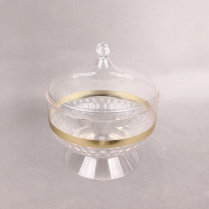 Luxury Clear Acrylic Candy Box with Gold Trim & Ornate Dome Lid – Elegant Serving Bowl for Sweets, Dates, Nuts & Chocolates – Ideal for Ramadan, Eid & Home Décor - Damoo