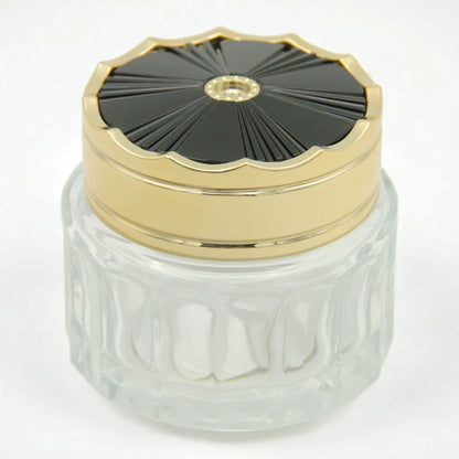 Luxury Clear Jar with Black & Gold Floral Lid 50 ML – Elegant Storage for Incense, Creams, or Salves - Damoo