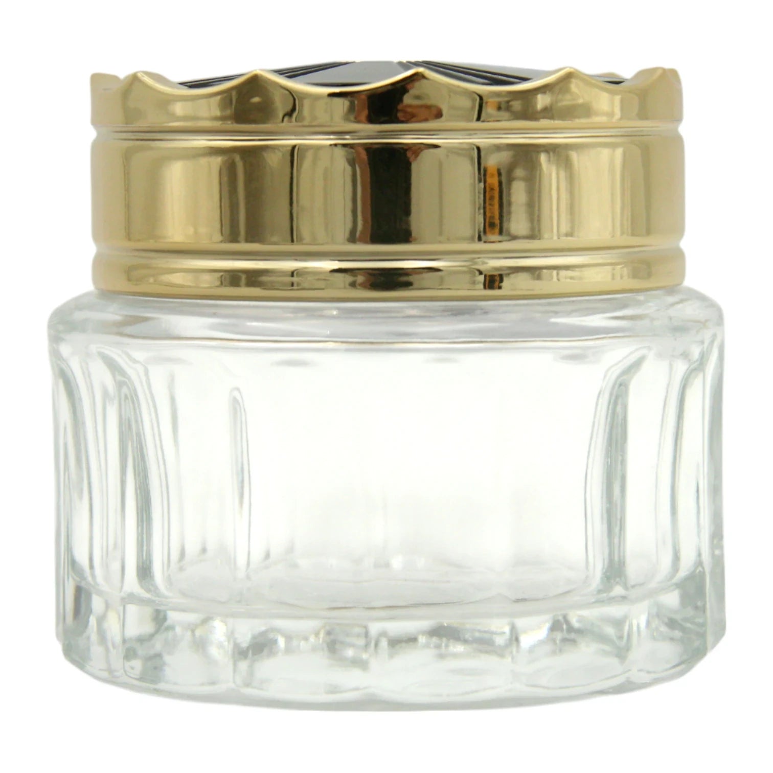 Luxury Clear Jar with Black & Gold Floral Lid 50 ML – Elegant Storage for Incense, Creams, or Salves - Damoo
