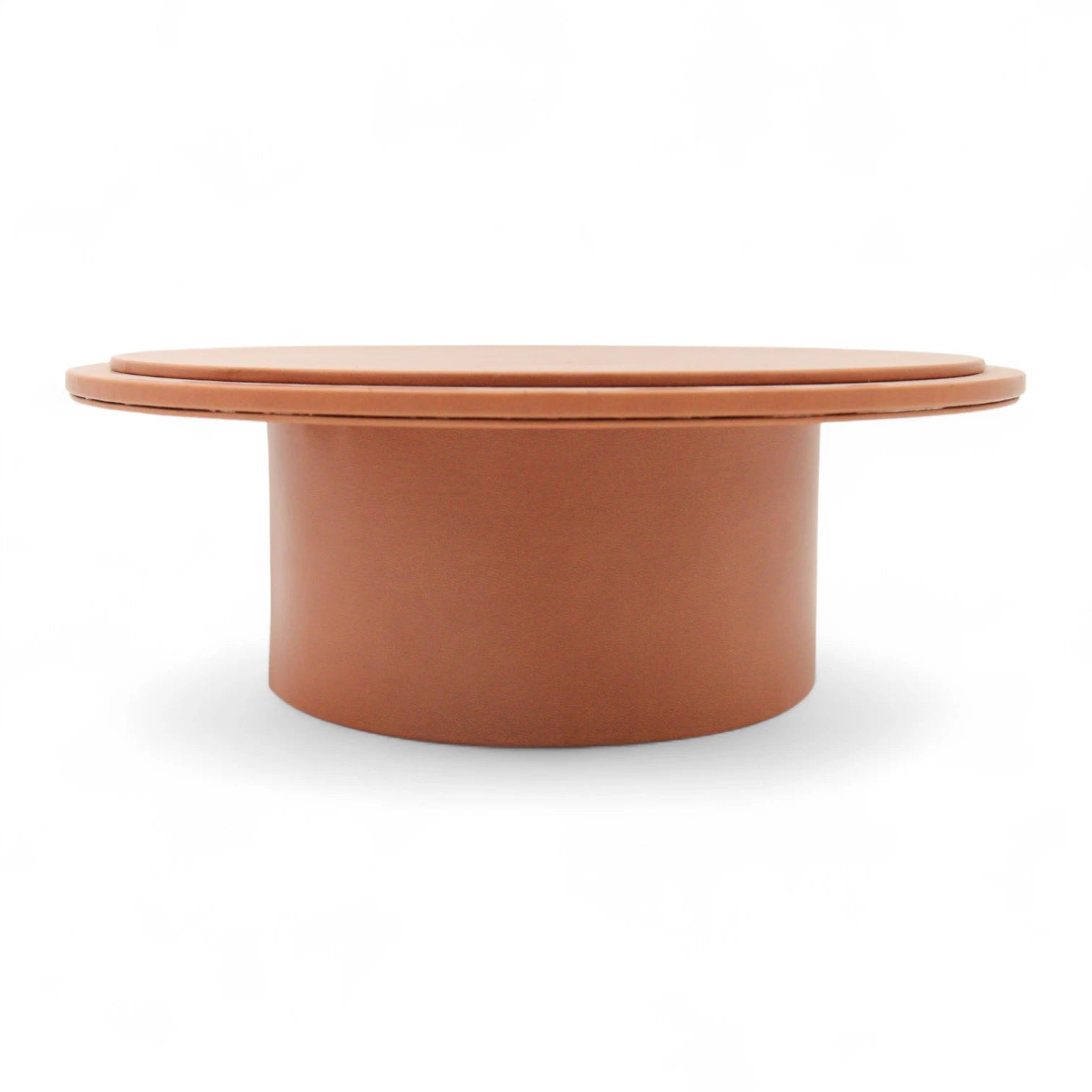 Luxury Leather Round Cake Stand – Large Elegant Dessert Display for Events & Home Decor - Damoo