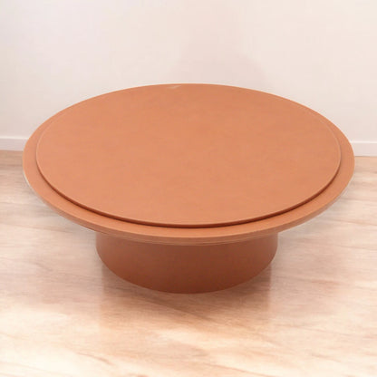 Luxury Leather Round Cake Stand – Large Elegant Dessert Display for Events & Home Decor - Damoo