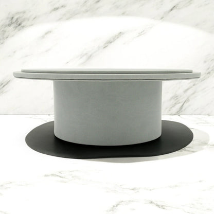 Luxury Leather Round Cake Stand – Large Elegant Dessert Display for Events & Home Decor - Damoo