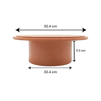 Luxury Leather Round Cake Stand – Large Elegant Dessert Display for Events & Home Decor - Damoo