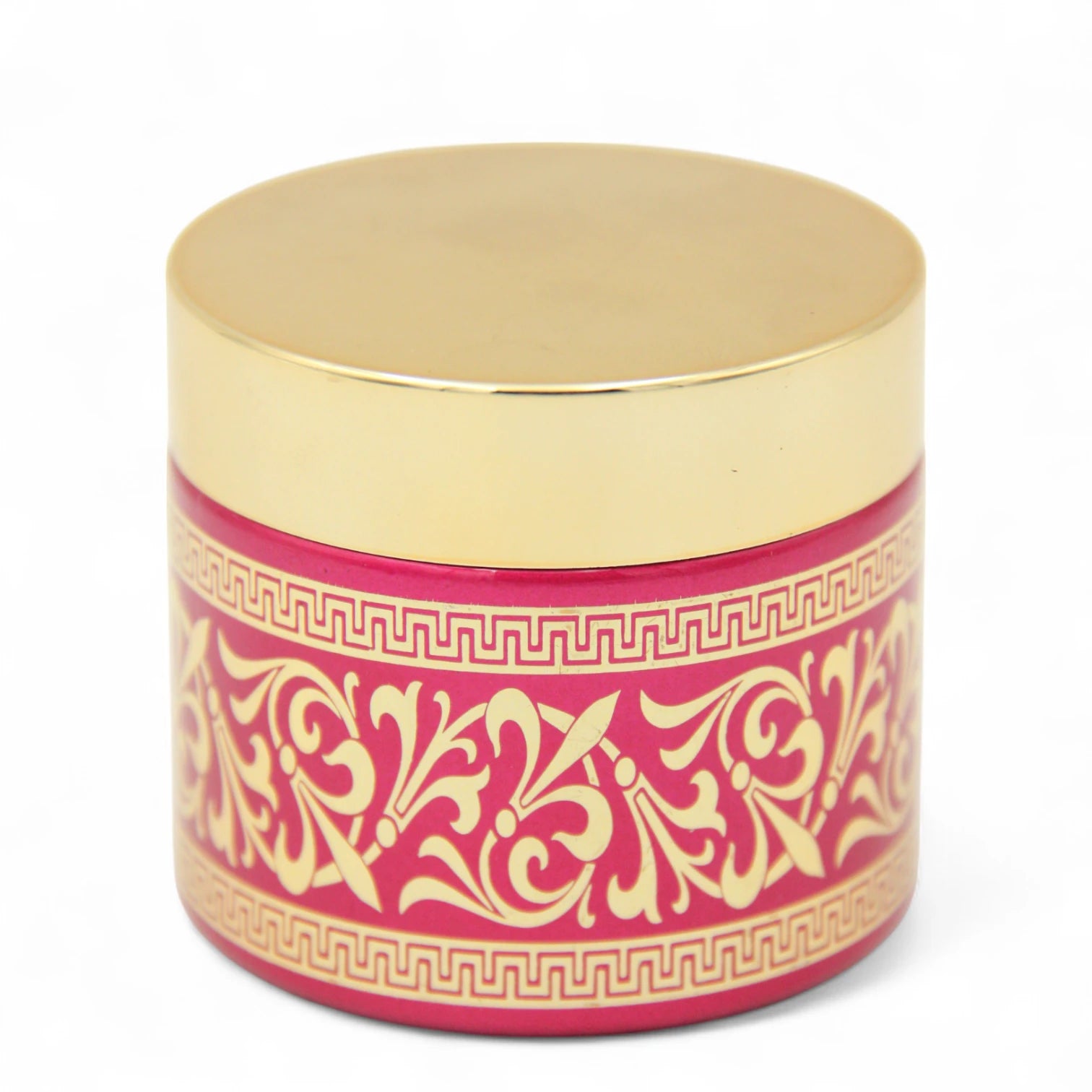 Luxury Pink Bakhoor Tin – Arabic Incense Container with Gold Foil Design & Lid | Elegant Gift for Home, Majlis, and Ramadan - Damoo