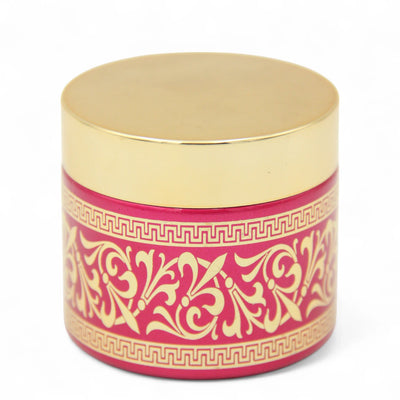 Luxury Pink Bakhoor Tin – Arabic Incense Container with Gold Foil Design & Lid | Elegant Gift for Home, Majlis, and Ramadan - Damoo