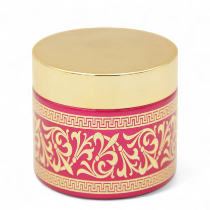 Luxury Pink Bakhoor Tin – Arabic Incense Container with Gold Foil Design & Lid | Elegant Gift for Home, Majlis, and Ramadan - Damoo