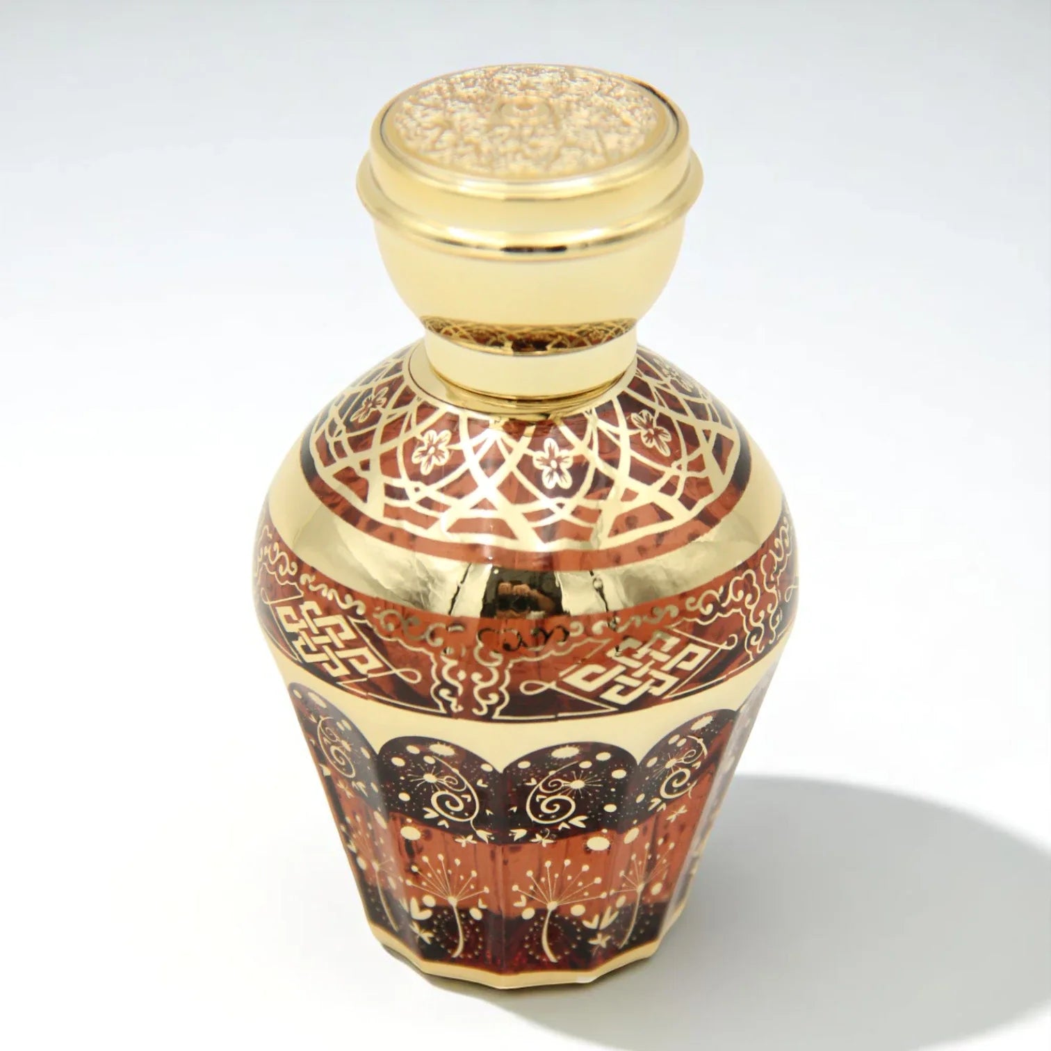 Luxury Refillable Arabic Perfume Bottle 50 ML – Gold Ornamental Design | Decorative Atomizer for Attar, Oud, or Mist Sprays - Damoo