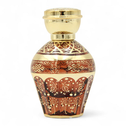 Luxury Refillable Arabic Perfume Bottle 50 ML – Gold Ornamental Design | Decorative Atomizer for Attar, Oud, or Mist Sprays - Damoo