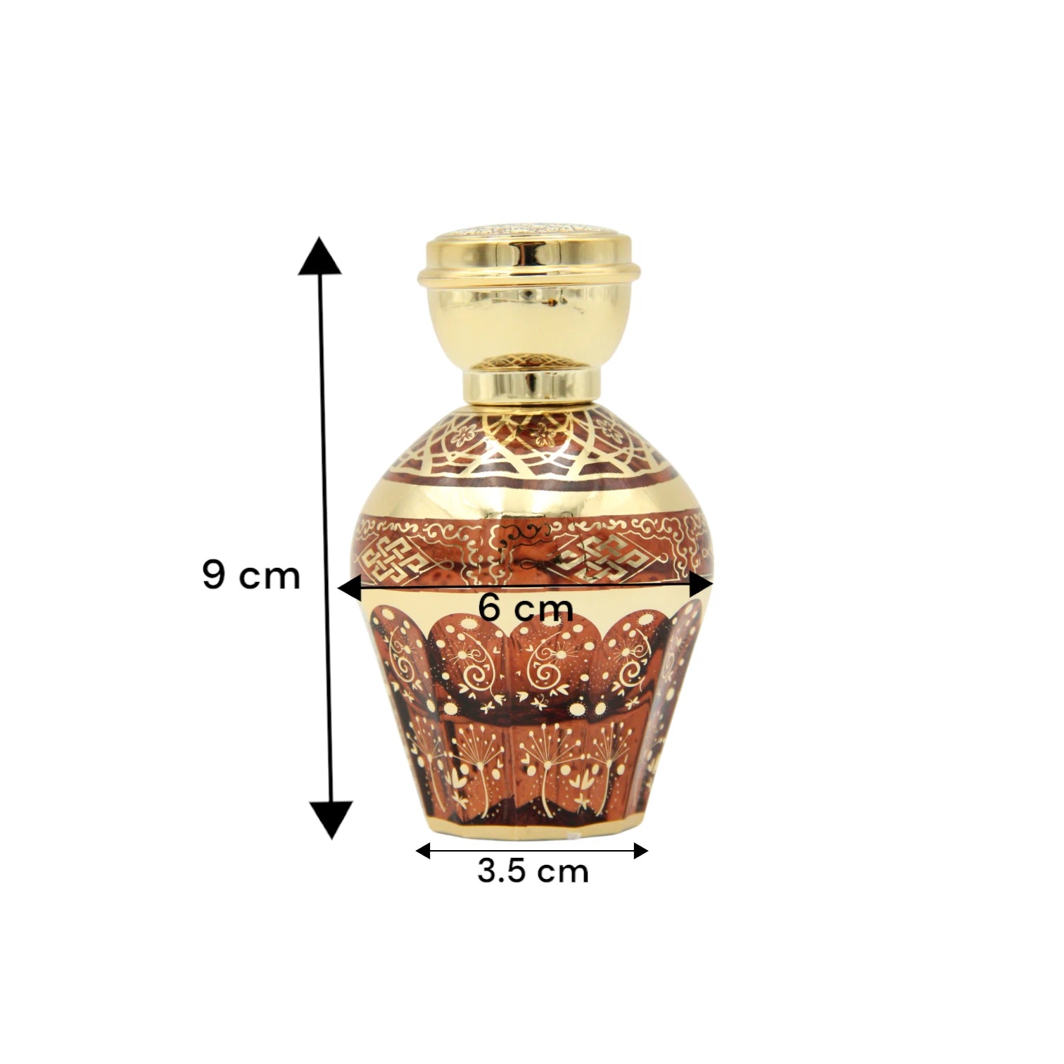 Luxury Refillable Arabic Perfume Bottle 50 ML – Gold Ornamental Design | Decorative Atomizer for Attar, Oud, or Mist Sprays - Damoo