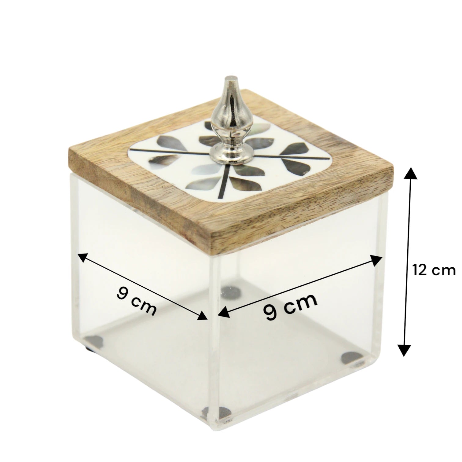 Luxury Wooden Incense Burner Set with Wood – Includes Decorative Mabkhara, Acrylic Bakhoor Storage Box & Matching Tray – Elegant Arabic Home Decor for Majlis & Gifting - Damoo