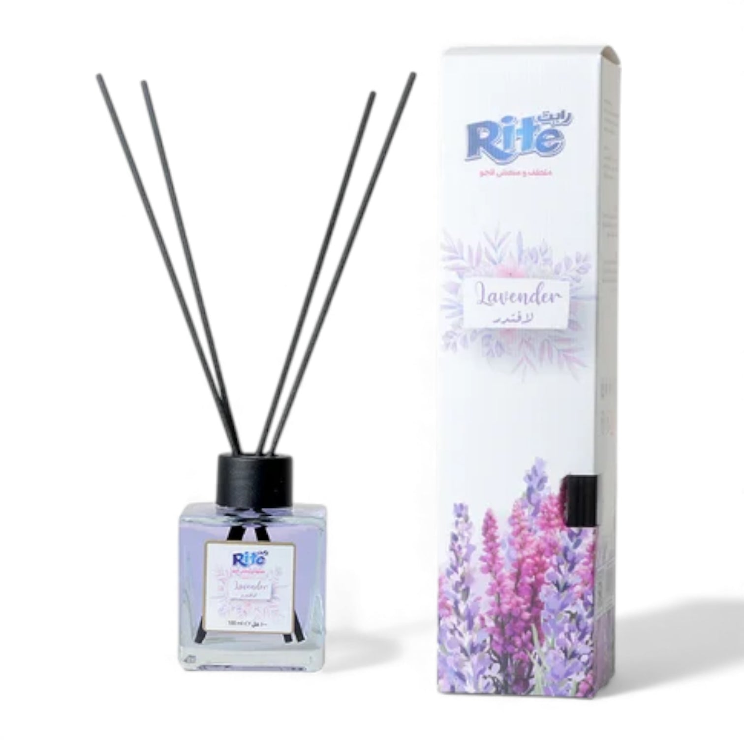 Rite Lavender Reed Diffuser – Calming & Long-Lasting Home Fragrance in Decorative Glass Bottle – 100ml Room Freshener - Damoo