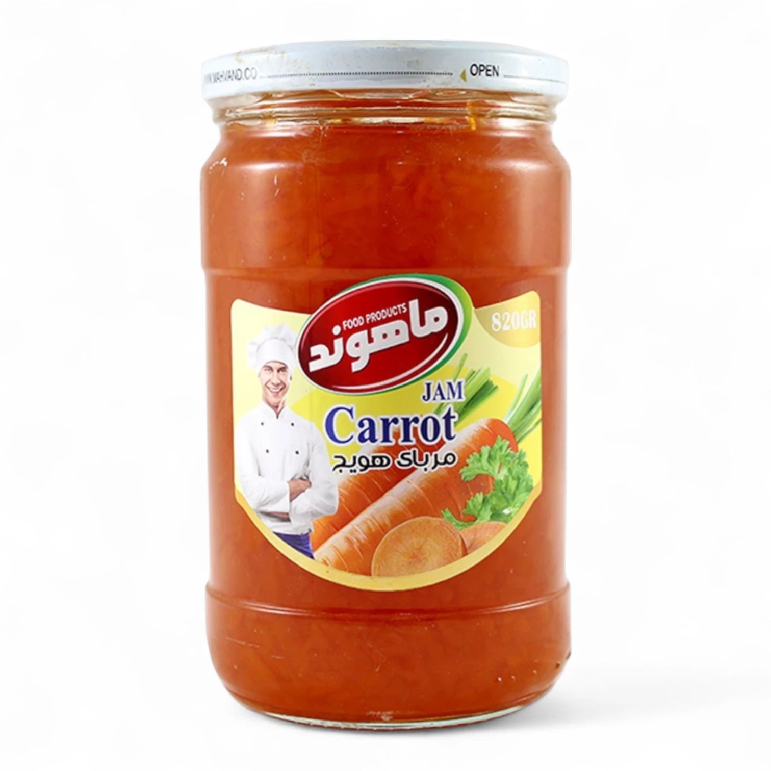 Mahvand Premium Carrot Jam – 820g Jar | Natural Sweet Spread for Breakfast, Pastries, and Desserts - Damoo