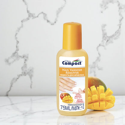 Ultra Compact Mango Scented Nail Polish Remover – 75ML Gentle & Effective Nail Varnish Remover with Fruity Fragrance - Damoo