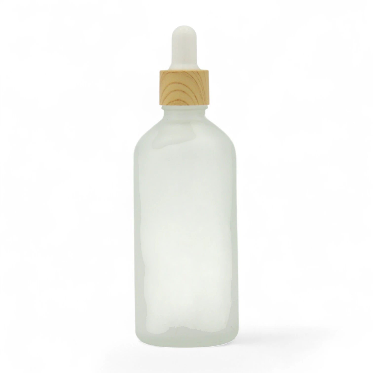 Matte Glass Dropper Bottle 100ML – Refillable Serum Bottle with Wooden-Style Cap & Glass Pipette | Ideal for Essential Oils, Lotions, Skincare, & DIY Blends - Damoo