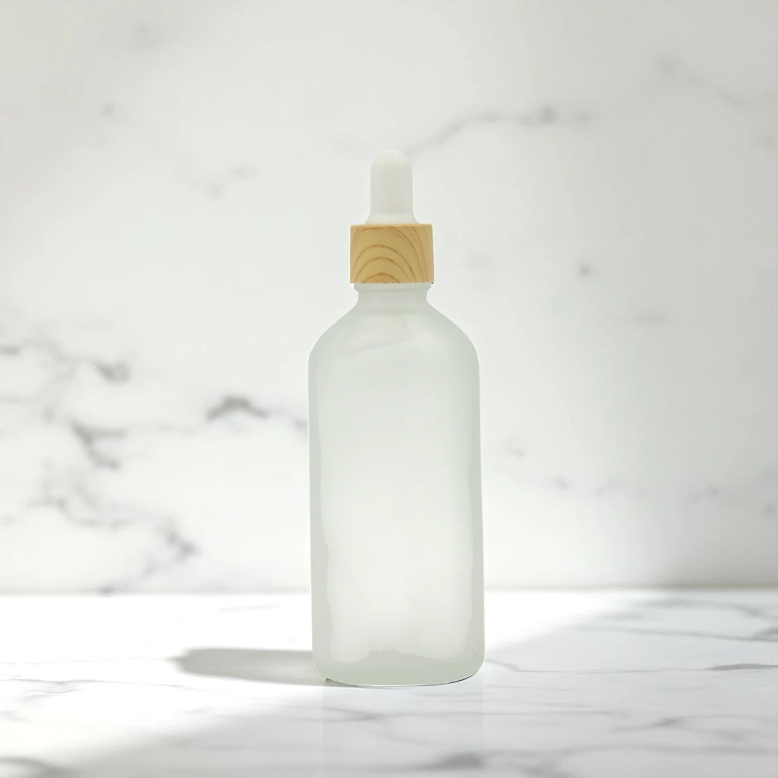 Matte Glass Dropper Bottle 100ML – Refillable Serum Bottle with Wooden-Style Cap & Glass Pipette | Ideal for Essential Oils, Lotions, Skincare, & DIY Blends - Damoo