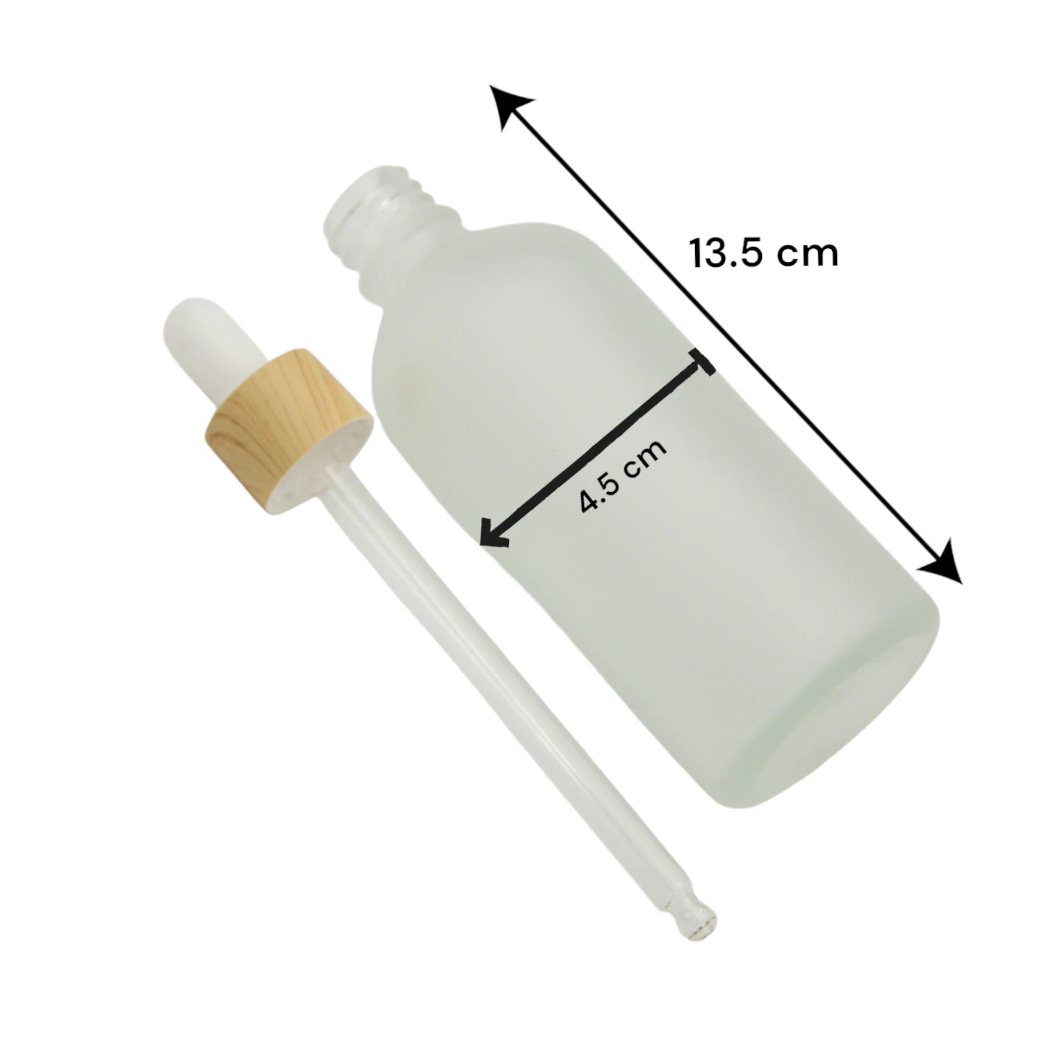 Matte Glass Dropper Bottle 100ML – Refillable Serum Bottle with Wooden-Style Cap & Glass Pipette | Ideal for Essential Oils, Lotions, Skincare, & DIY Blends - Damoo