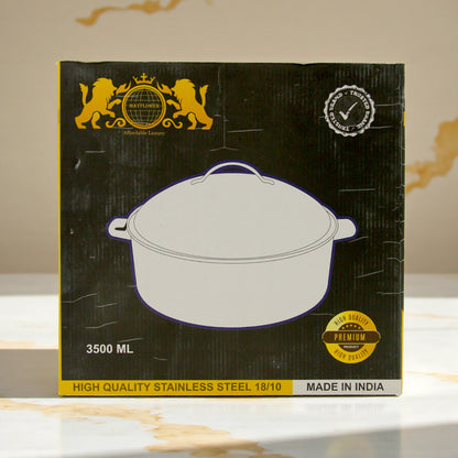 Mayflower Floral Hot Pot Casserole – 3500 ML - Stainless Steel Food Warmer with Elegant Printed Design - Damoo