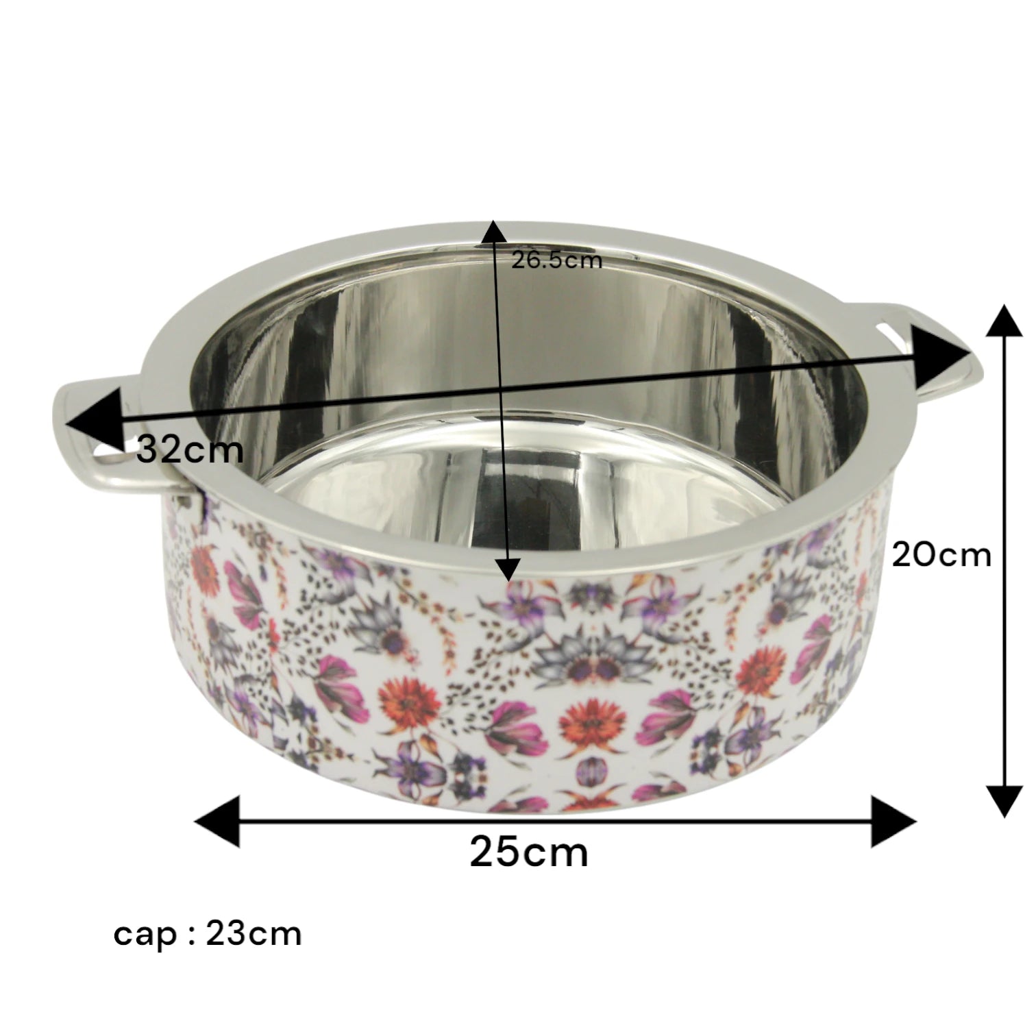 Mayflower Premium Stainless Steel Serving Bowl – Affordable Luxury with Elegant Floral Motif, Made in India - Damoo