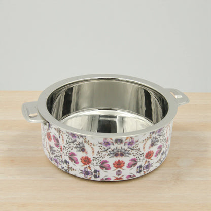 Mayflower Premium Stainless Steel Serving Bowl – Affordable Luxury with Elegant Floral Motif, Made in India - Damoo