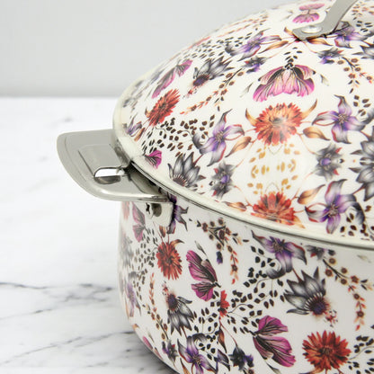 Mayflower Premium Stainless Steel Serving Bowl – Affordable Luxury with Elegant Floral Motif, Made in India - Damoo