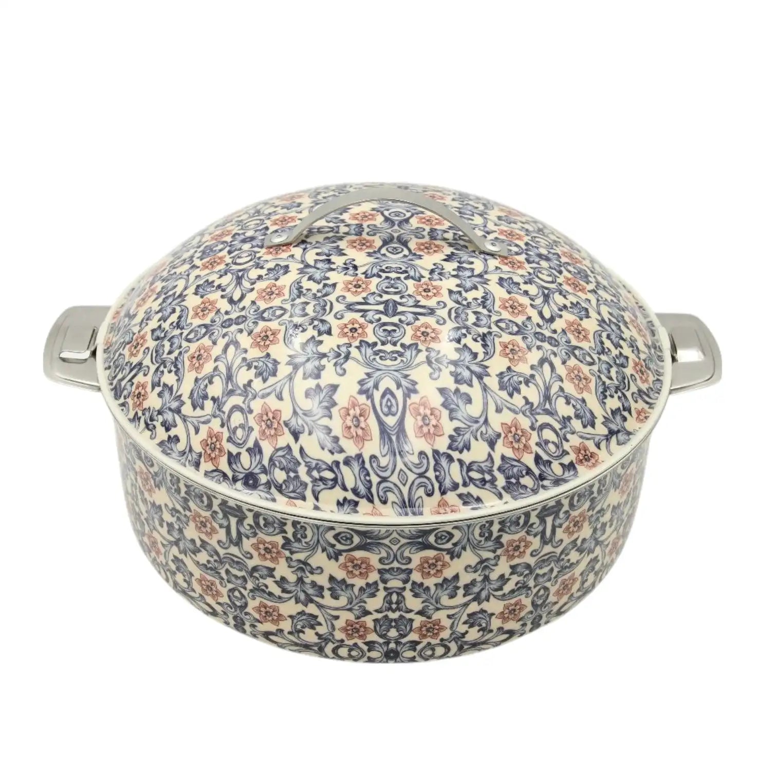 Mayflower Stainless Steel Hot Pot – Affordable Luxury Floral Motif Serveware, Made in India - Damoo