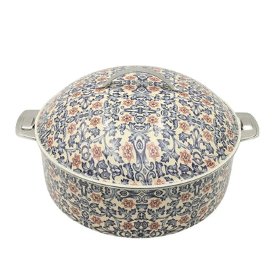 Mayflower Stainless Steel Hot Pot – Affordable Luxury Floral Motif Serveware, Made in India - Damoo
