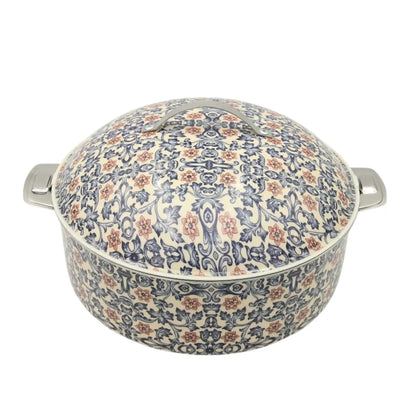 Mayflower Stainless Steel Hot Pot – Affordable Luxury Floral Motif Serveware, Made in India - Damoo