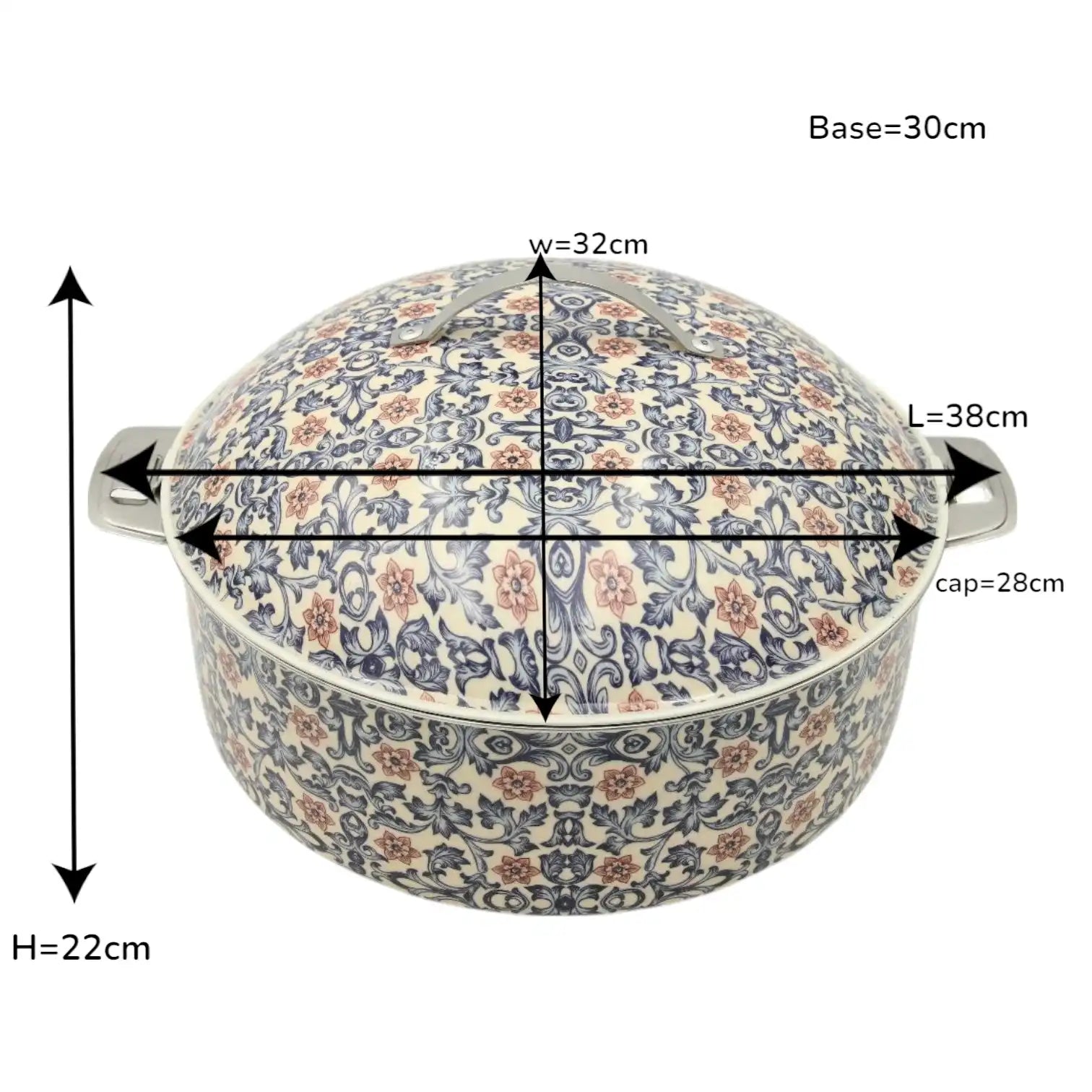 Mayflower Stainless Steel Hot Pot – Affordable Luxury Floral Motif Serveware, Made in India - Damoo