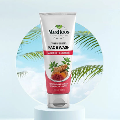 Medicos Face Wash with Saffron, Neem & Turmeric – 150ml Natural Brightening & Purifying Face Wash – Deep Cleansing, Oil Control, Hydrating Formula for Radiant, Healthy Skin – Gentle for All Skin Types - Damoo