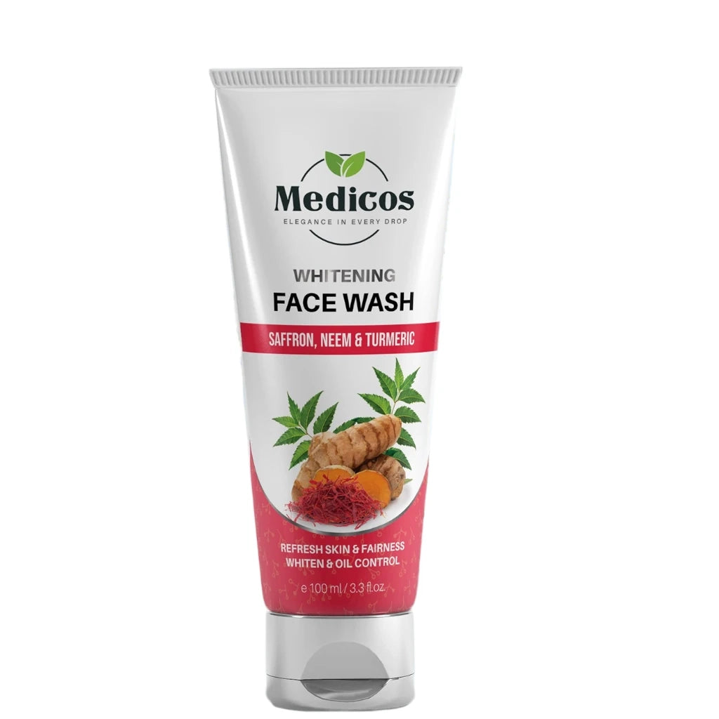 Medicos Face Wash with Saffron, Neem & Turmeric – 150ml Natural Brightening & Purifying Face Wash – Deep Cleansing, Oil Control, Hydrating Formula for Radiant, Healthy Skin – Gentle for All Skin Types - Damoo