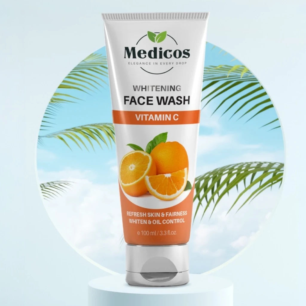 Medicos Face Wash with Vitamin C – 150ml Brightening Facial Cleanser for Glowing Skin, Deep Cleansing, Anti-Aging, Oil Control & Hydration – Gentle Daily Skincare for All Skin Types - Damoo
