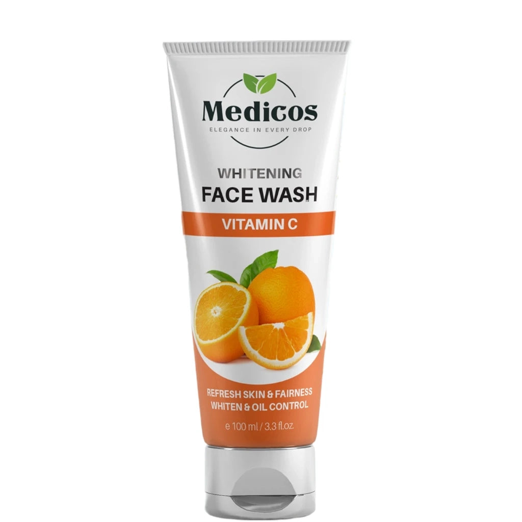 Medicos Face Wash with Vitamin C – 150ml Brightening Facial Cleanser for Glowing Skin, Deep Cleansing, Anti-Aging, Oil Control & Hydration – Gentle Daily Skincare for All Skin Types - Damoo