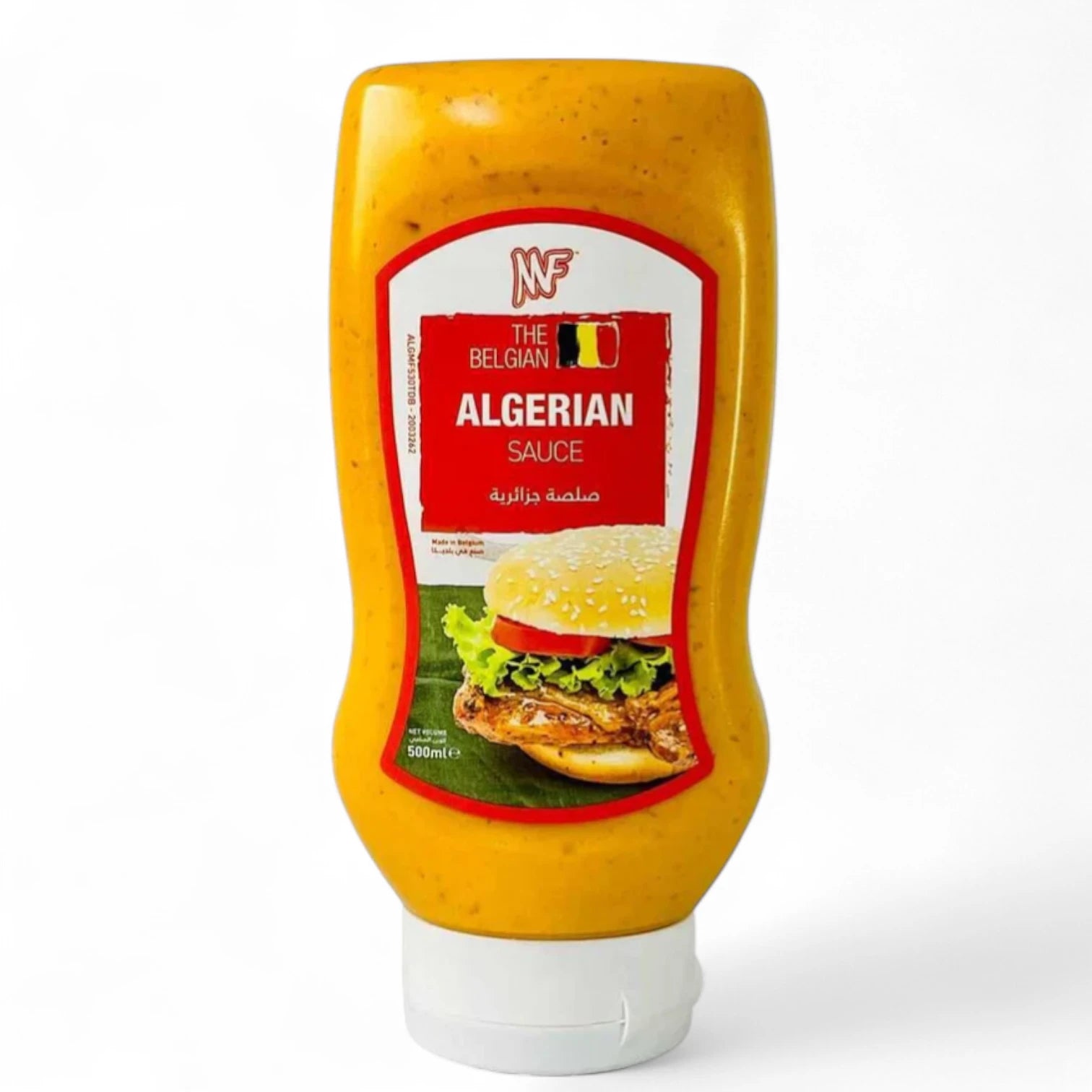 MF The Original Belgian Algerian Sauce 500ml – Aromatic & Savory Gourmet Sauce for Sandwiches, Grilled Meats, Fries & More – Versatile Condiment Made in Belgium with Premium Ingredients - Damoo