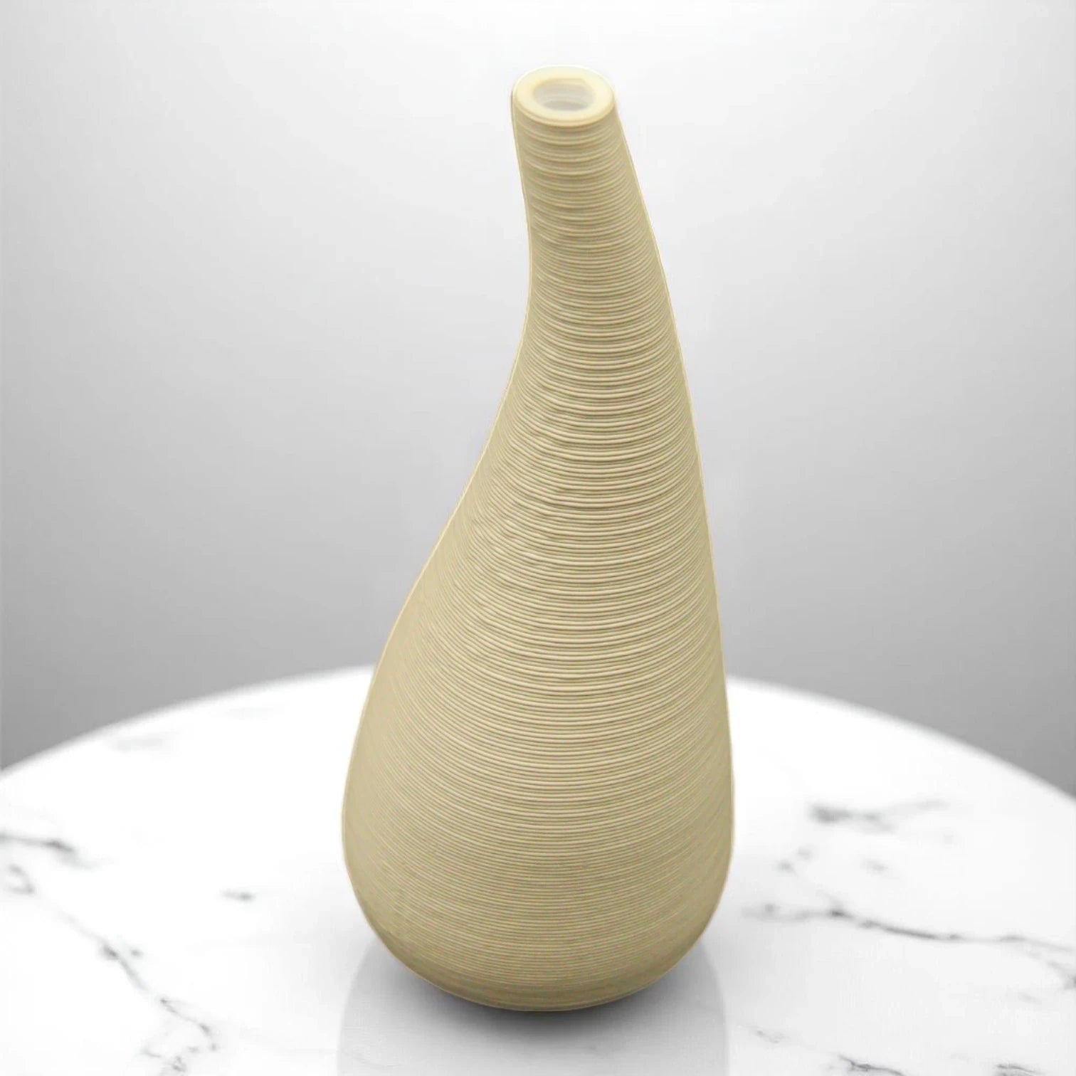 Minimalist Ceramic Vase with Artificial White Flower – Modern Home Decor Accent - Damoo