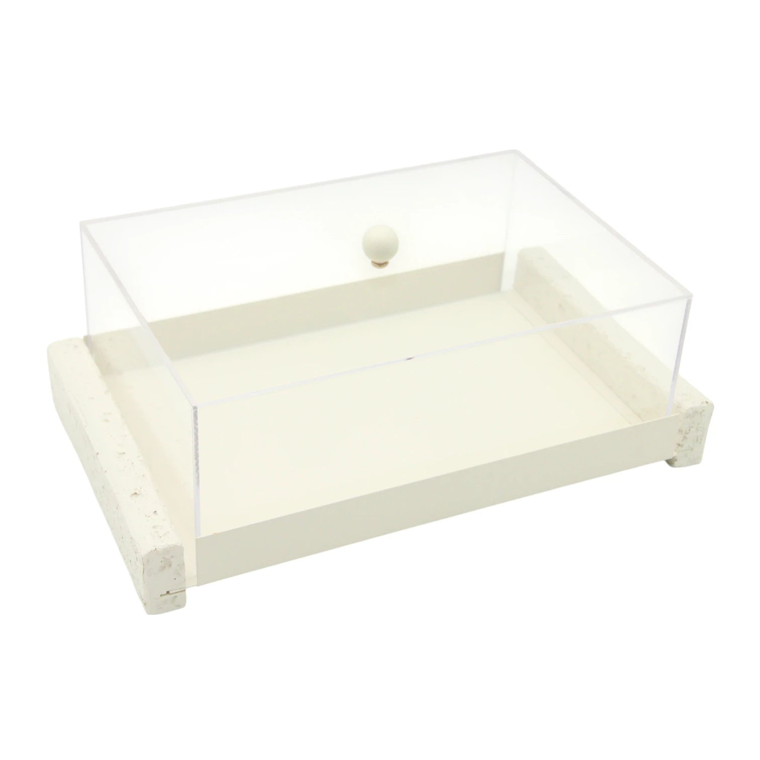 Minimalist Serving Tray with Clear Acrylic Lid – Modern Display Stand for Pastries, Desserts & Elegant Home Organization - Damoo