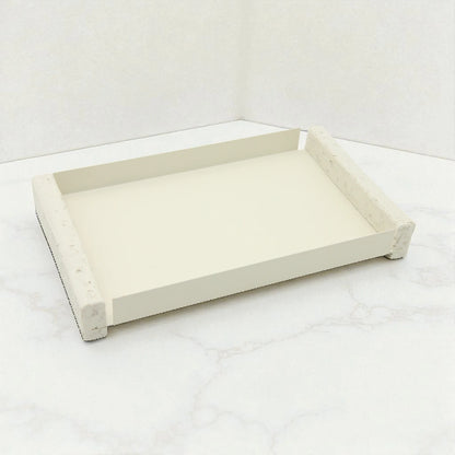 Minimalist Serving Tray with Clear Acrylic Lid – Modern Display Stand for Pastries, Desserts & Elegant Home Organization - Damoo