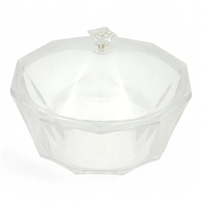 Modern Acrylic Candy Bowl with Lid – Transparent Decorative Treat Jar for Sweets, Dates, Chocolates & Snacks – Elegant Tabletop Organizer - Damoo