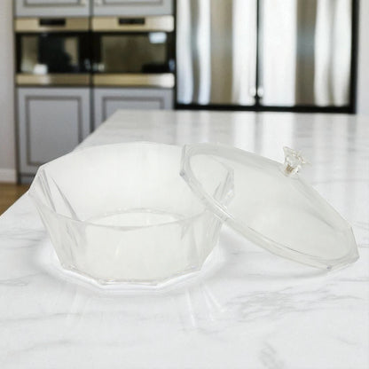 Modern Acrylic Candy Bowl with Lid – Transparent Decorative Treat Jar for Sweets, Dates, Chocolates & Snacks – Elegant Tabletop Organizer - Damoo