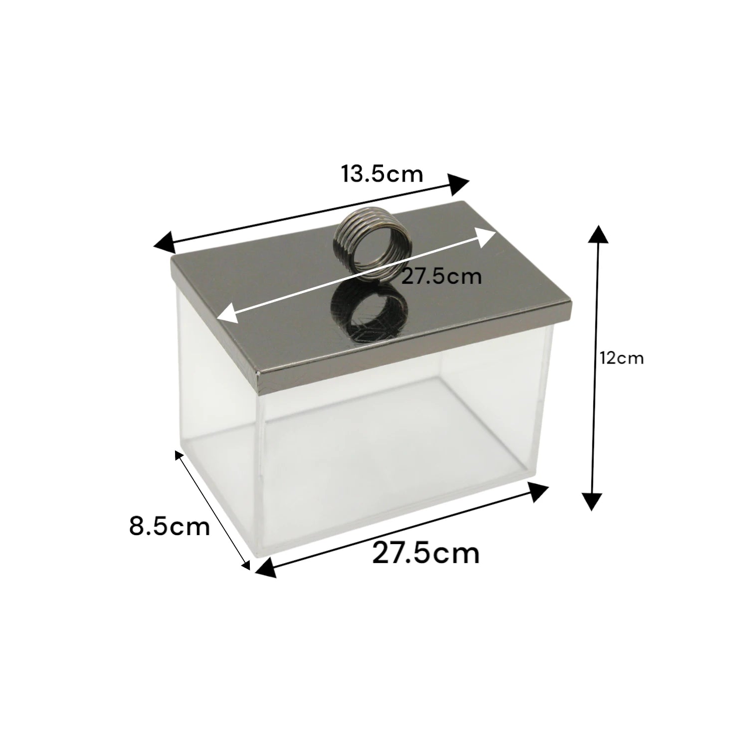 Modern Acrylic Condiment Box Set with Sleek Black Metal Lids – 3-Compartment Spice, Snack, or Sugar Organizer on Matching Tray - Damoo