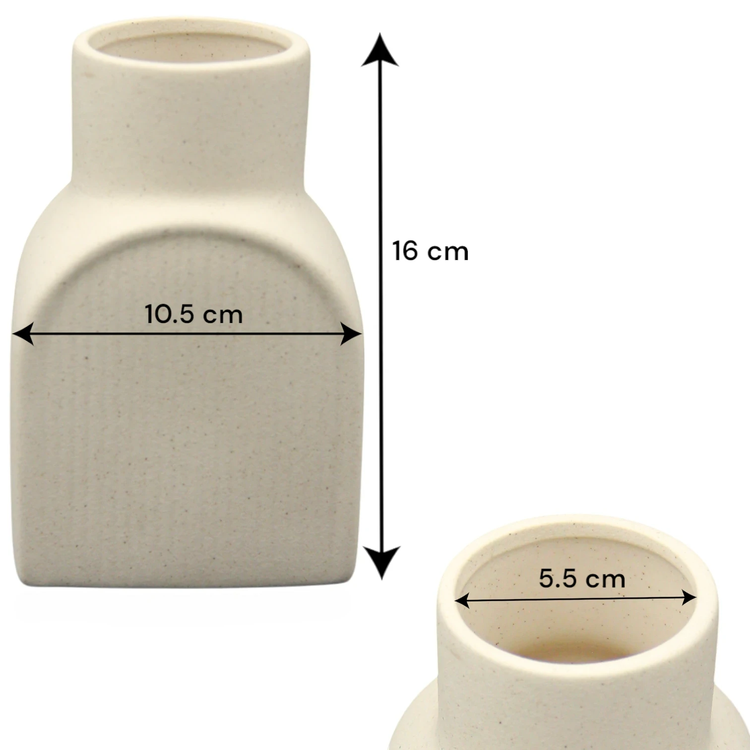Modern Beige Ceramic Vase Set – Minimalist Decorative Vases for Pampas Grass, Dried Flowers, and Contemporary Home Accents - Damoo